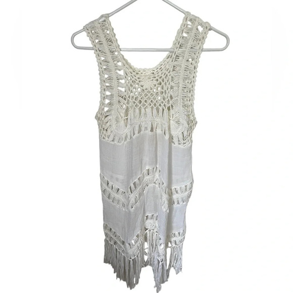 White Crochet Dress / Cover Up - Picture 1 of 3